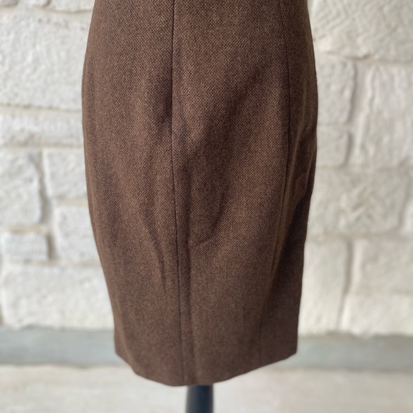 Ralph Lauren Black Label Brown Cashmere Blend Sheath Dress Size 8 - Picture 6 of 8